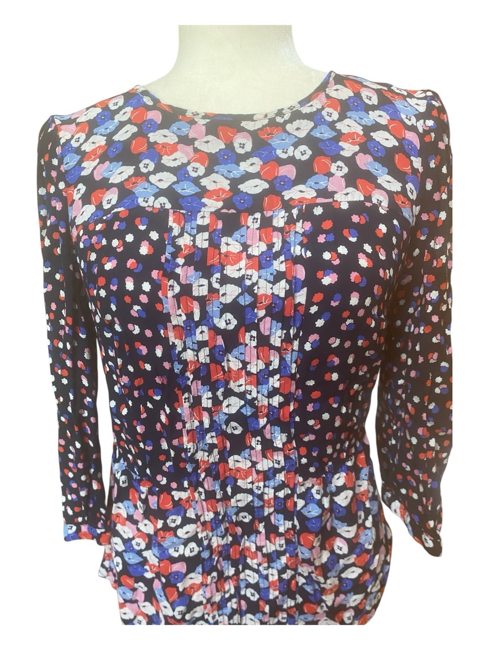 Boden Womens Hotchpotch Pintuck Polka Dot Blouse